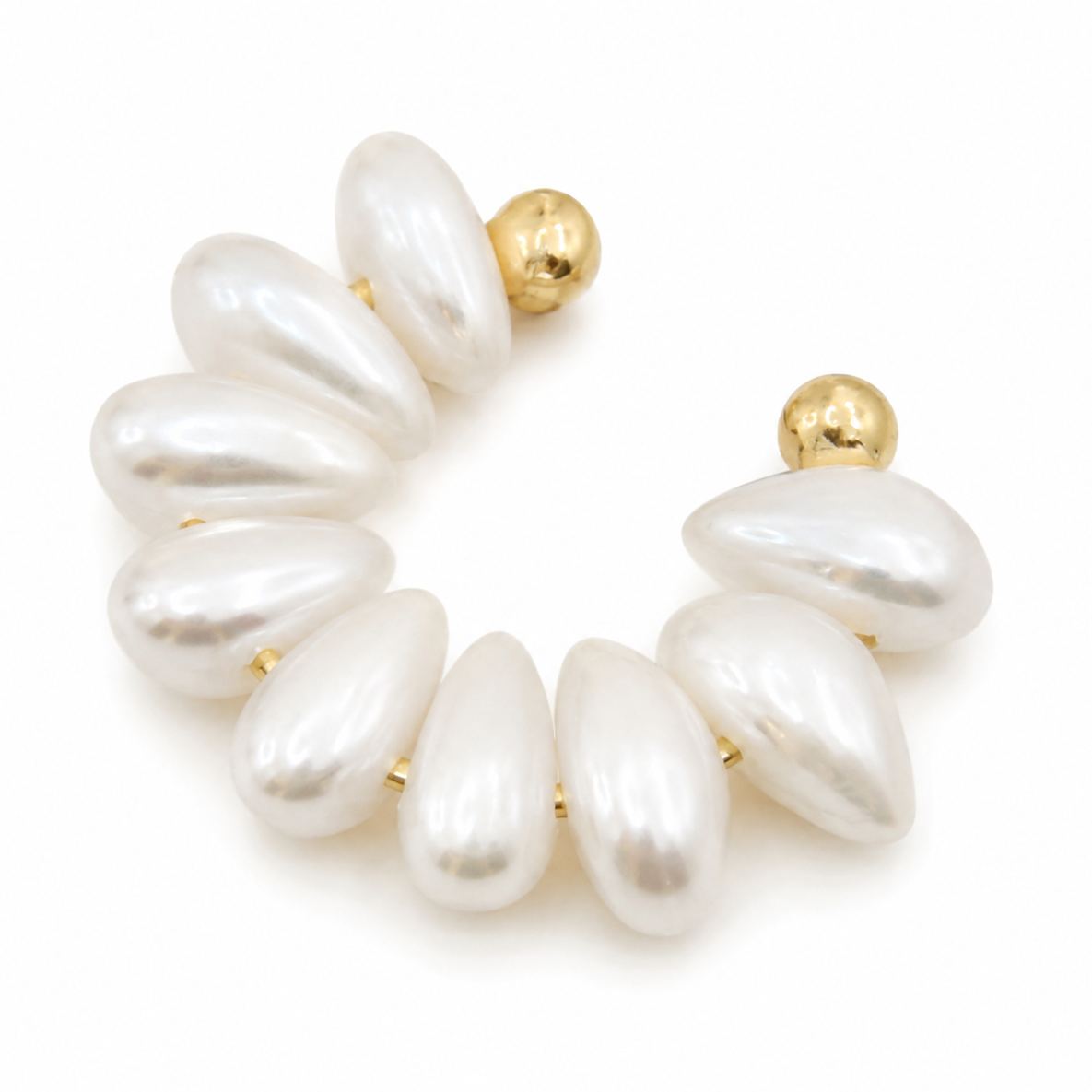 Ear cuff nacre pétales sans piercing