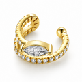 Ear cuff navette gem doré sans piercing