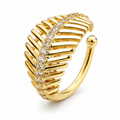 Ear cuff nervuré pavé sans piercing