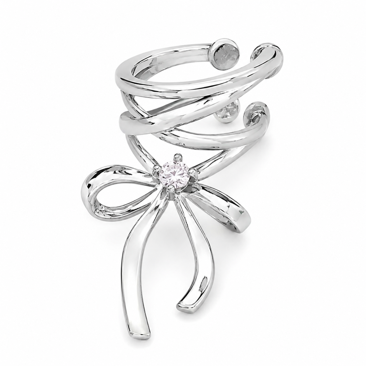 Ear cuff nœud pendant sans piercing