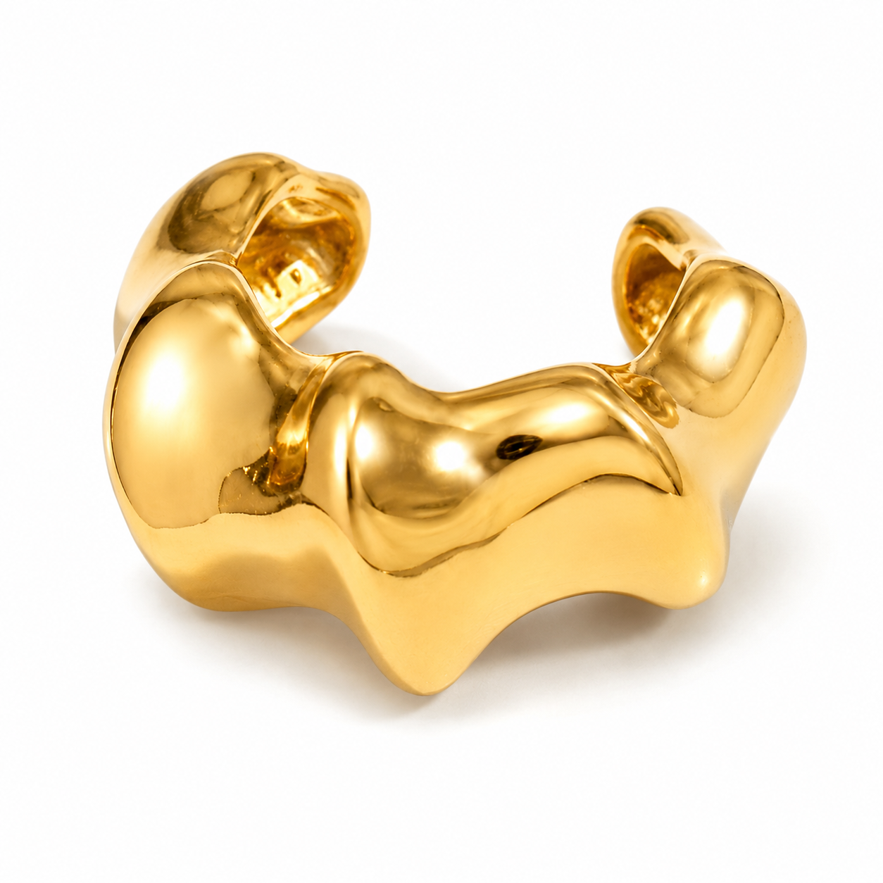 Ear cuff ondulé doré sans piercing