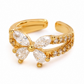 Ear cuff papillon cristallin pavé sans piercing