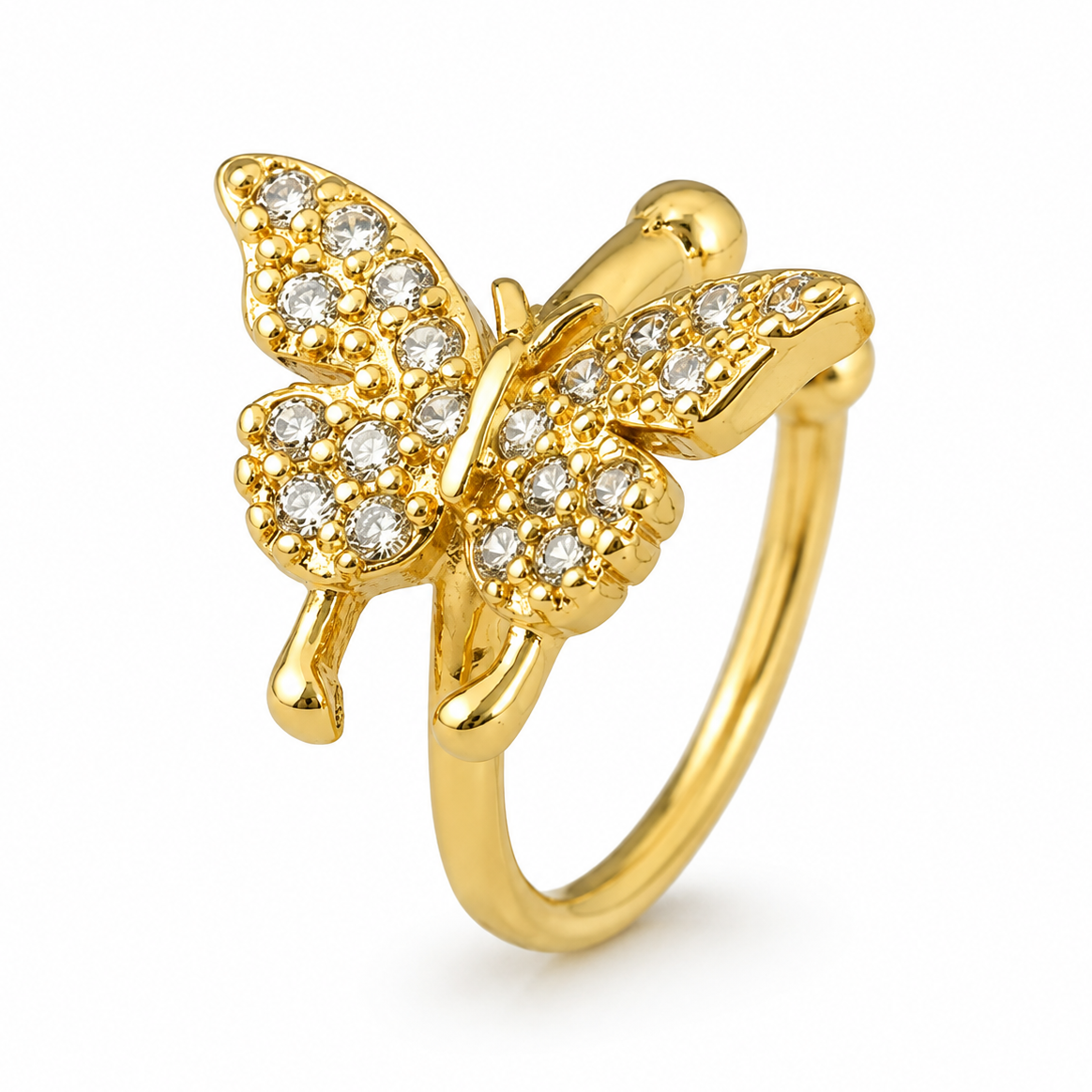 Ear cuff papillon pavé sans piercing