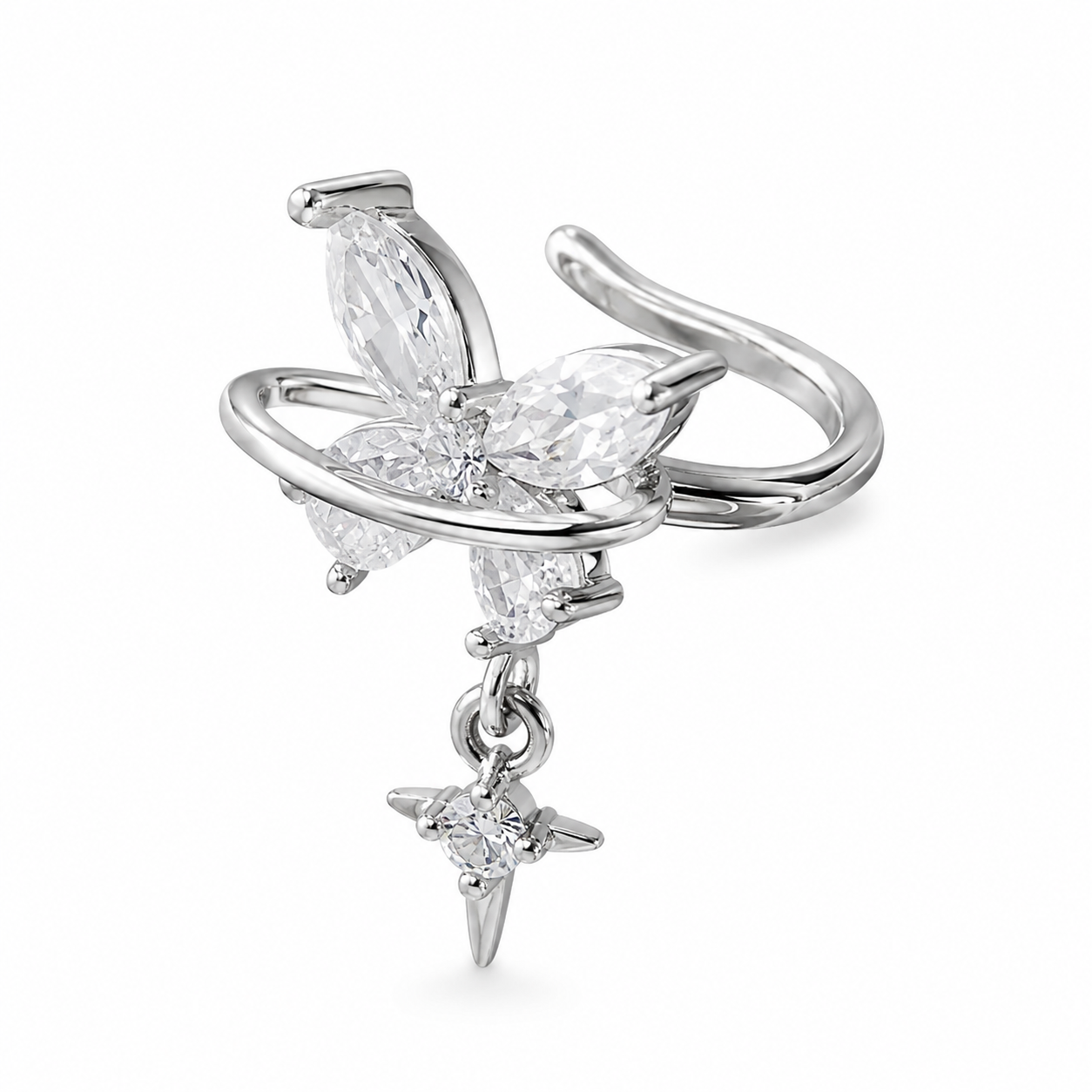 Ear cuff papillon pendant sans piercing