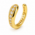 Ear cuff pavé bombé doré sans piercing