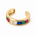Ear cuff pavé coloré doré sans piercing