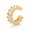 Ear cuff pavé rectangulaire doré sans piercing