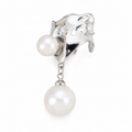 Ear cuff perle pendante sculpté sans piercing