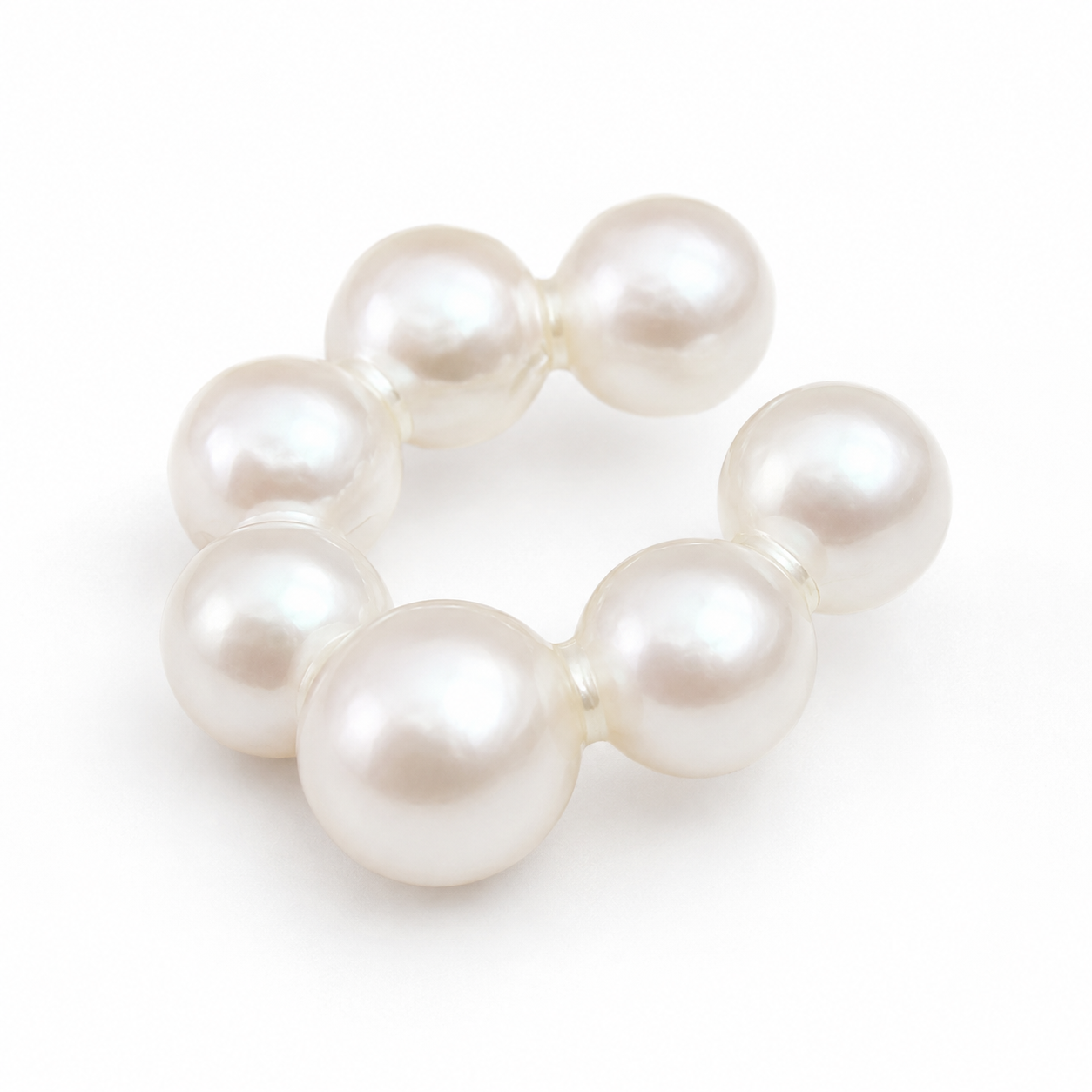 Ear cuff perlé rond blanc sans piercing