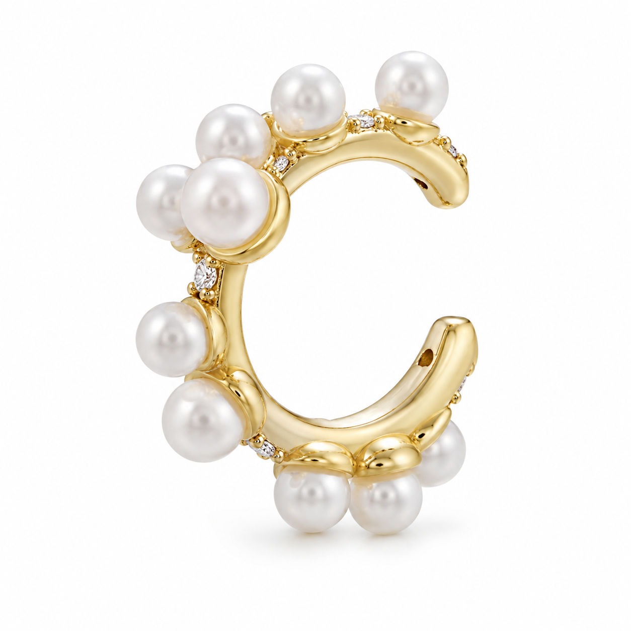 Ear cuff perles nacrées sans piercing