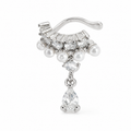 Ear cuff perles pendantes sans piercing