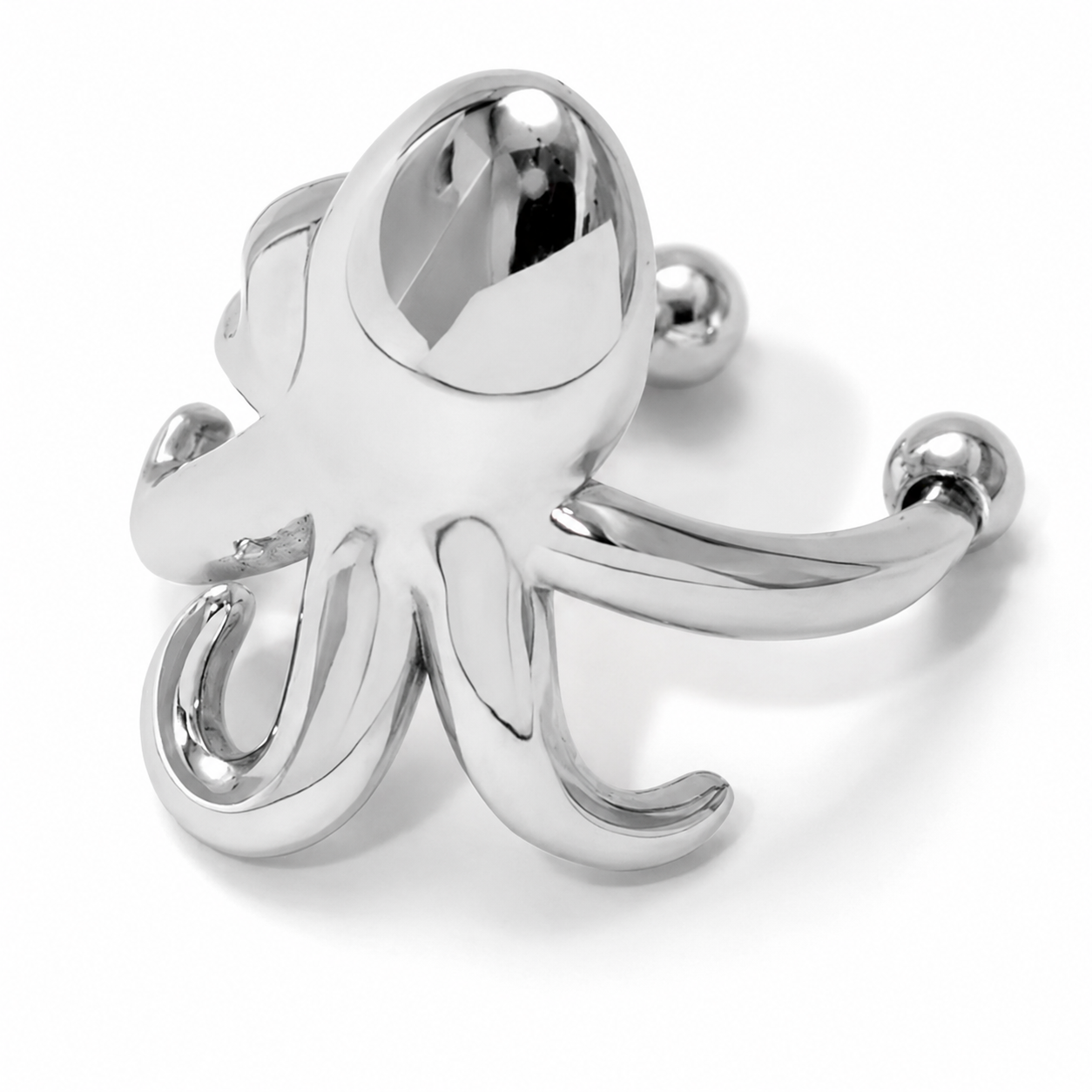 Ear cuff pieuvre argenté sans piercing
