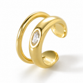 Ear cuff prisme solitaire doré sans piercing