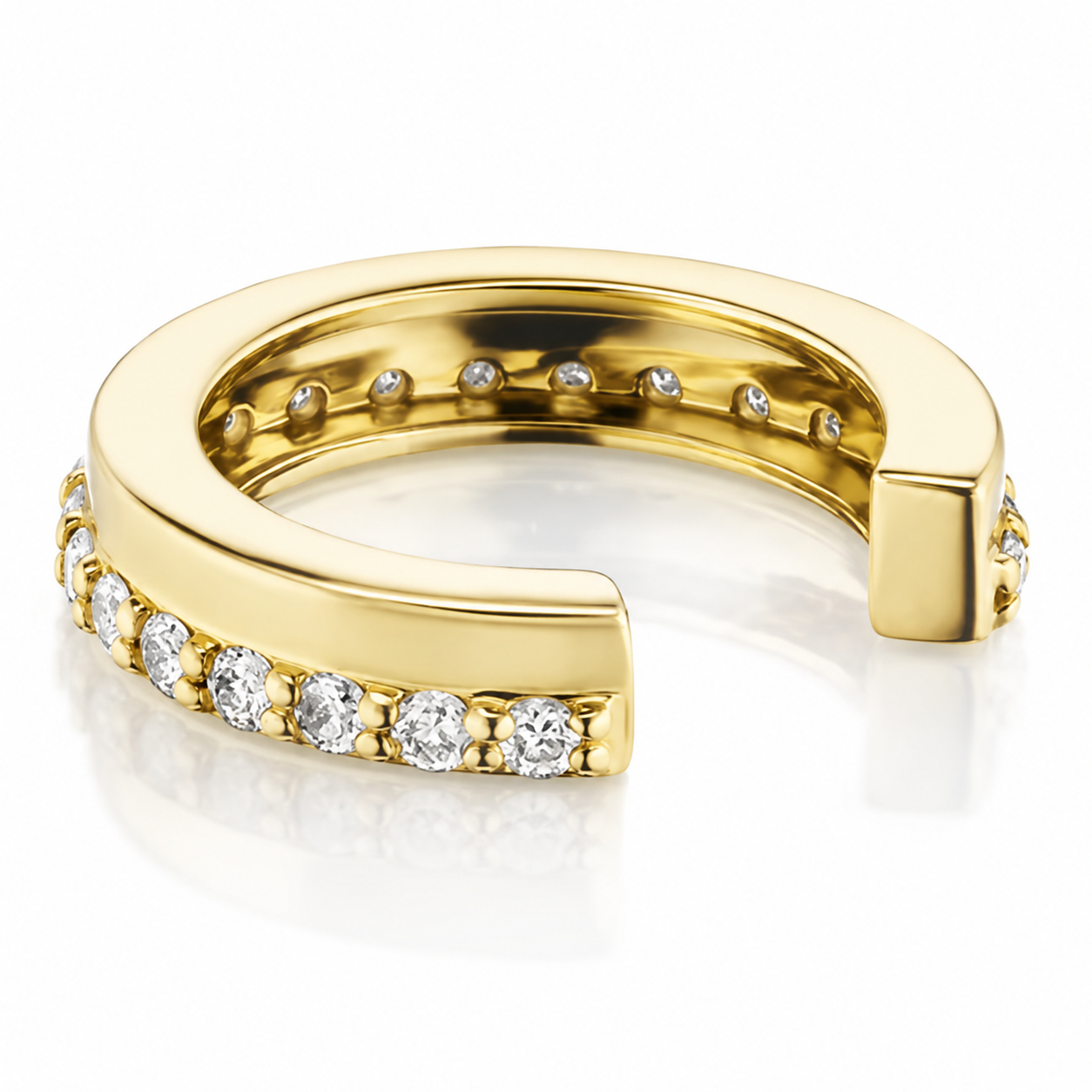 Ear cuff rang pavé doré sans piercing