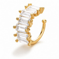 Ear cuff rectangle baguette simple doré sans piercing