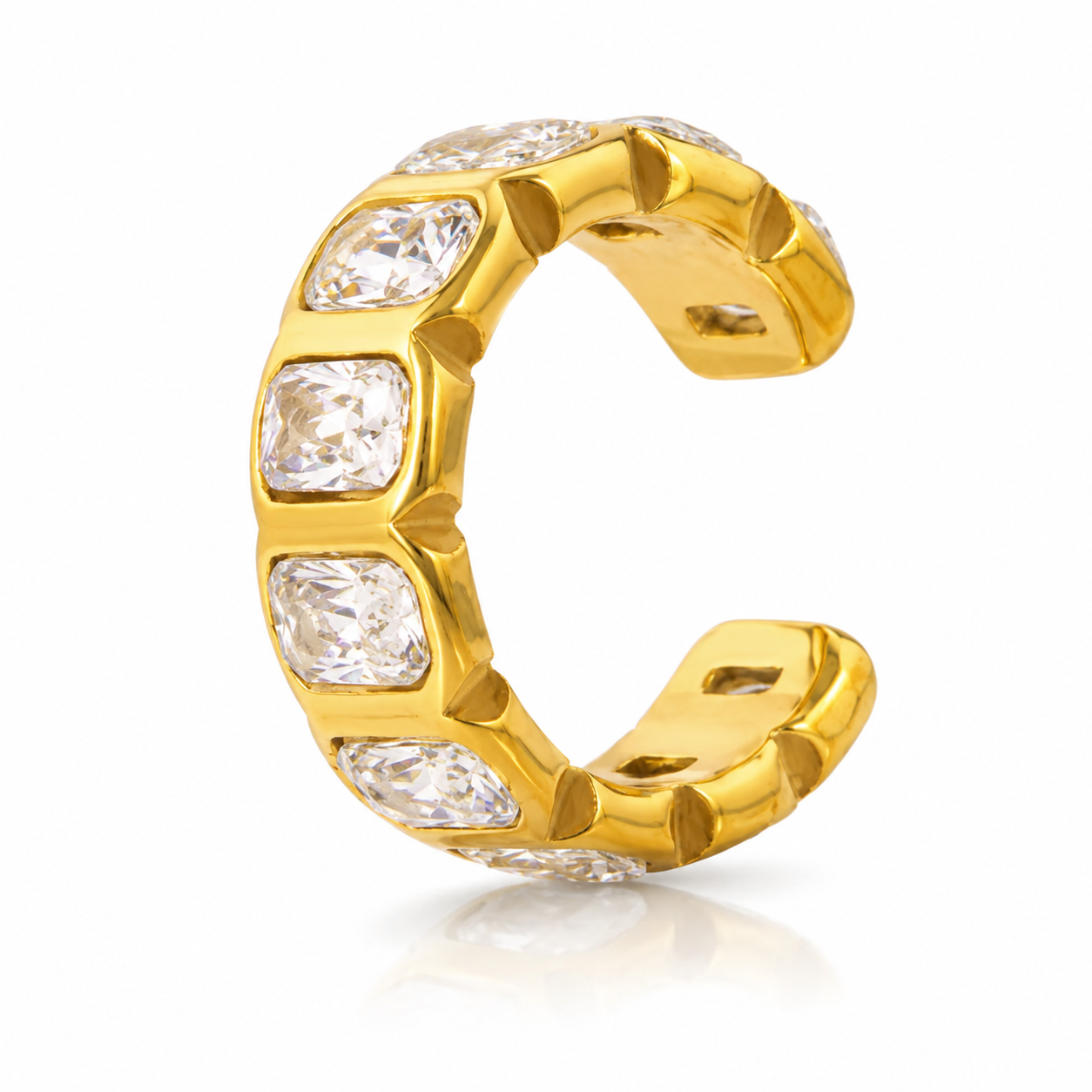 Ear cuff rectangle pavé sans piercing
