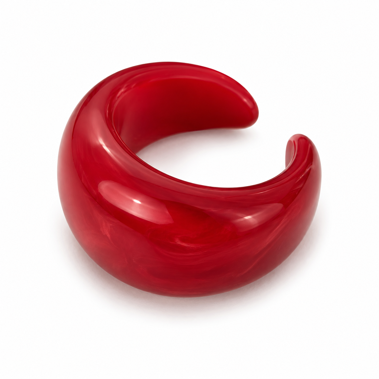 Ear cuff résine colorée rouge sans piercing