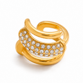 Ear cuff ruban cristallin sans piercing