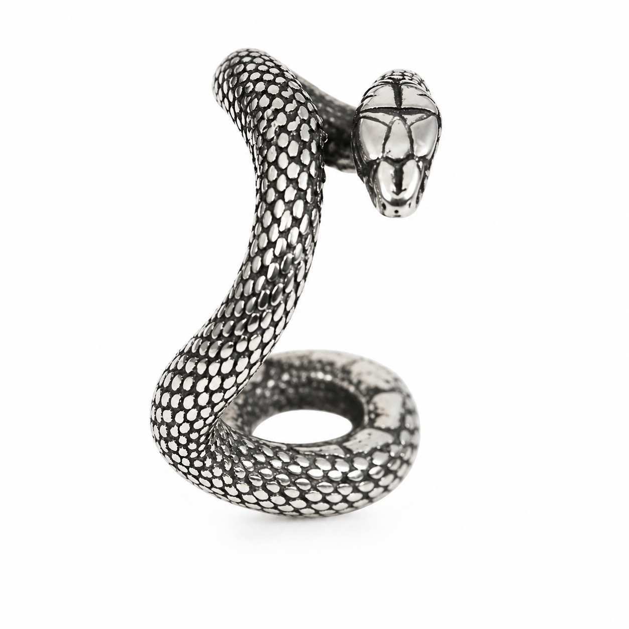Ear cuff serpent texturé sans piercing