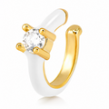 Ear cuff solitaire blanc sans piercing