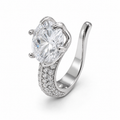 Ear cuff solitaire pavé double sans piercing