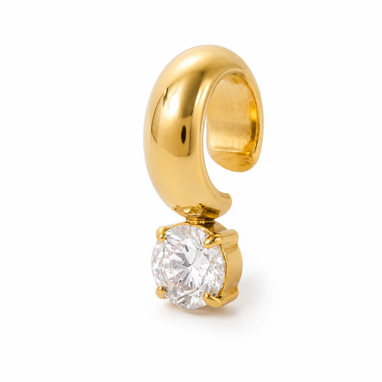 Ear cuff solitaire rond sans piercing