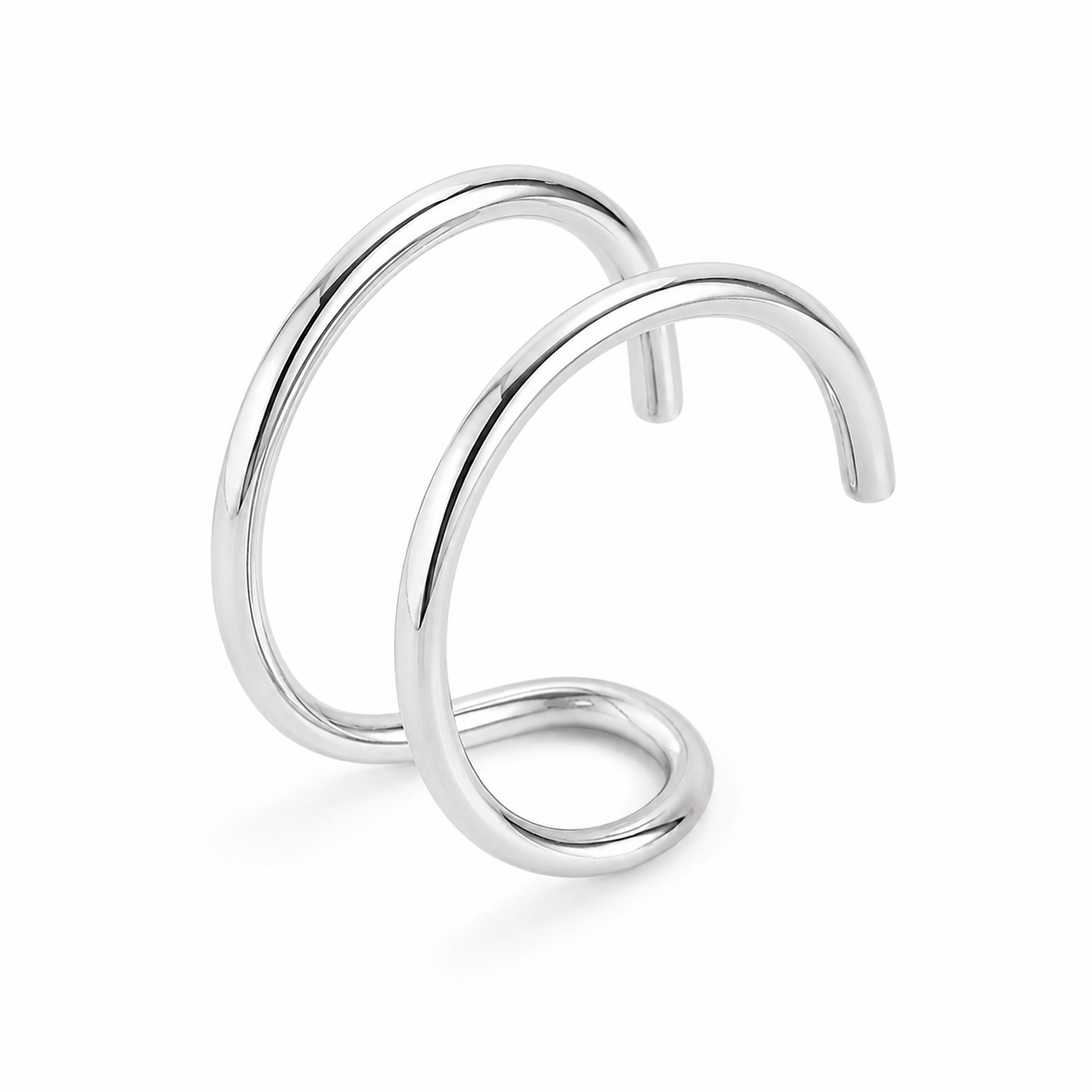 Ear cuff spirale minimaliste argenté sans piercing