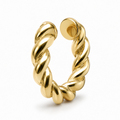 Ear cuff torsadé épais doré sans piercing