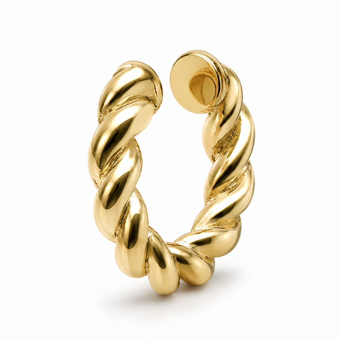 Ear cuff torsadé épais doré sans piercing