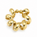 Ear cuff tressé texturé doré sans piercing