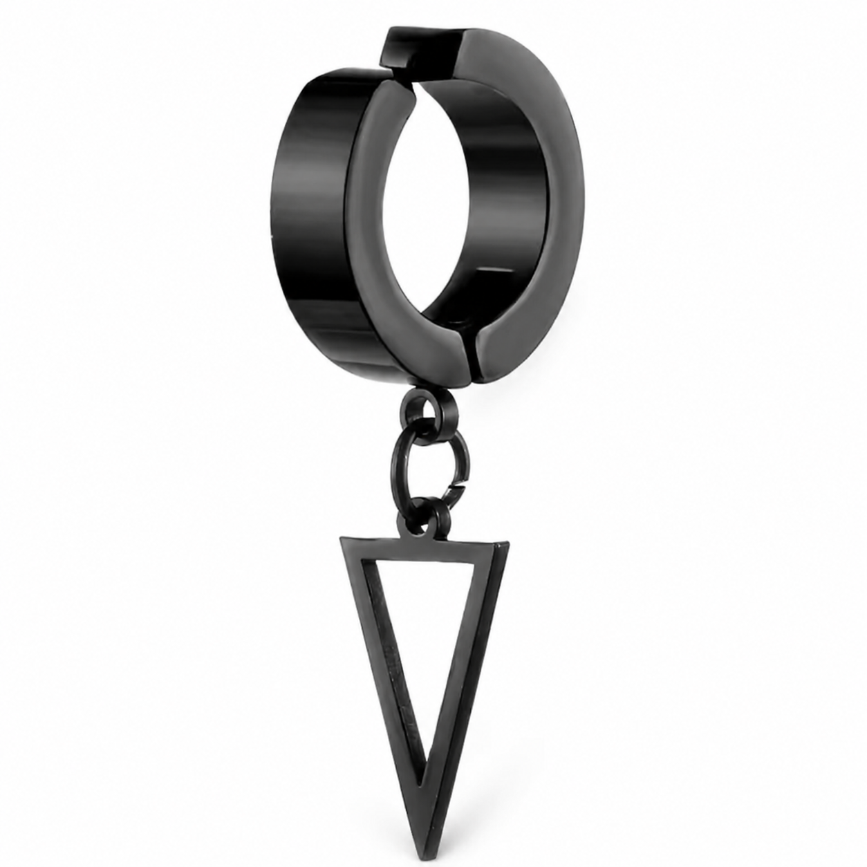 Ear cuff triangle pendant noir sans piercing