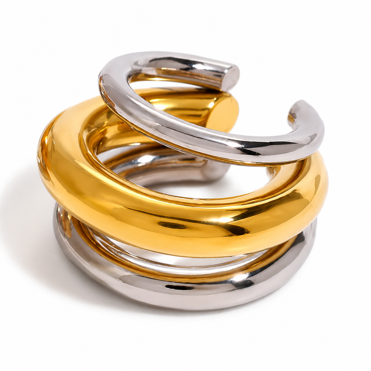 Ear cuff triple anneau sans piercing