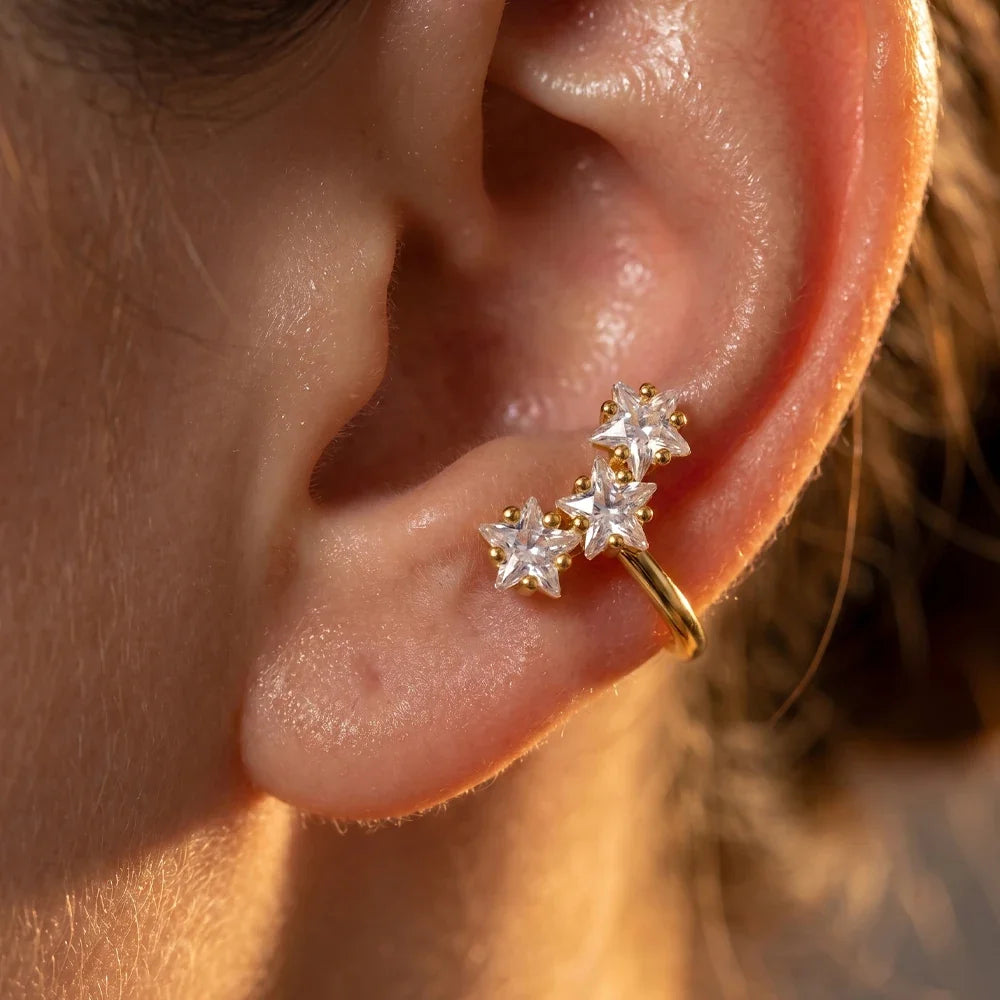 Vue détail ear cuff triple étoile