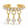 Ear cuff triple goutte pendante sans piercing