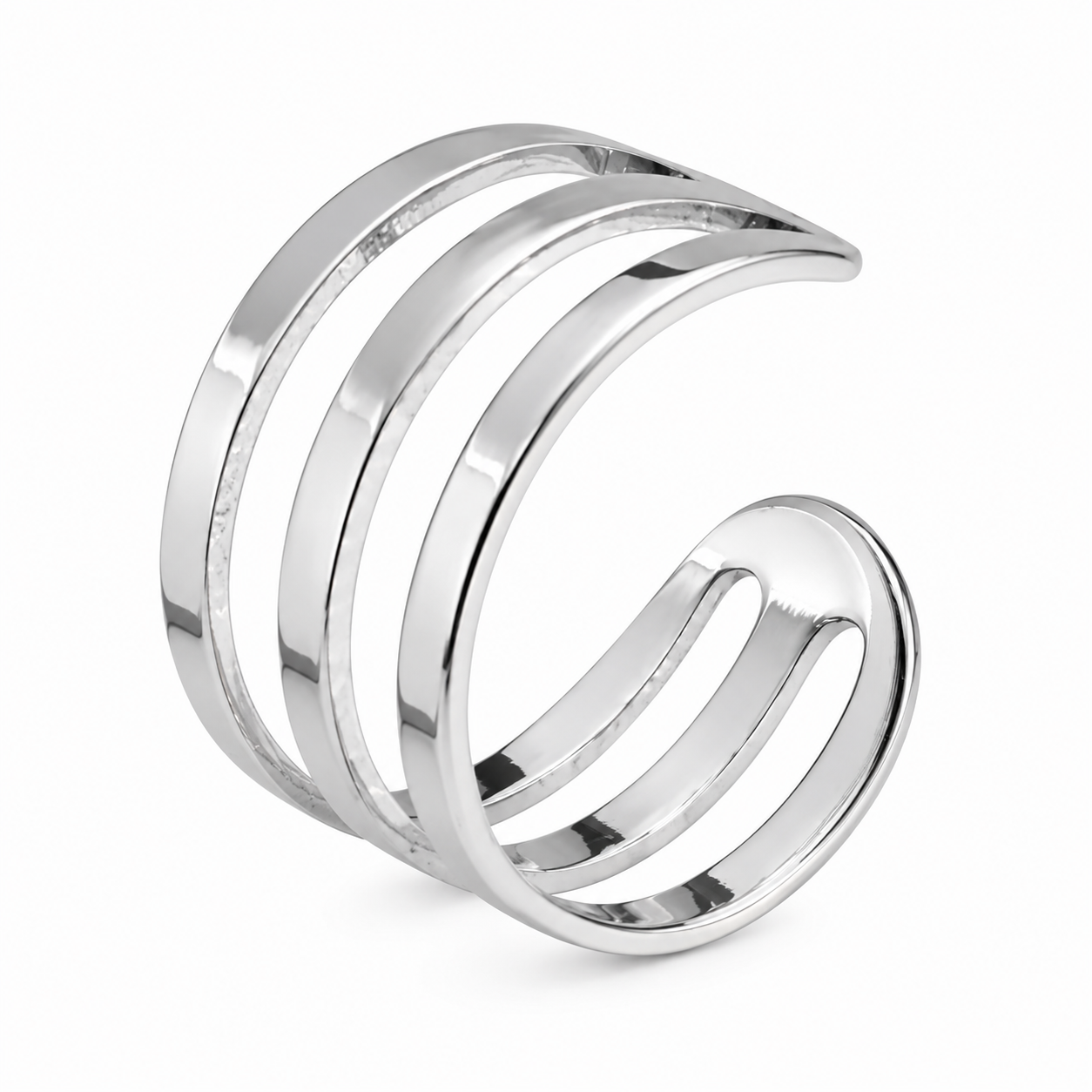 Ear cuff triple ligne argenté sans piercing