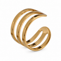 Ear cuff triple ligne doré sans piercing