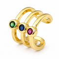 Ear cuff triple ligne solitaire sans piercing