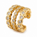Ear cuff triple rang pavé rond sans piercing