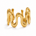Ear cuff vague ondulée doré sans piercing