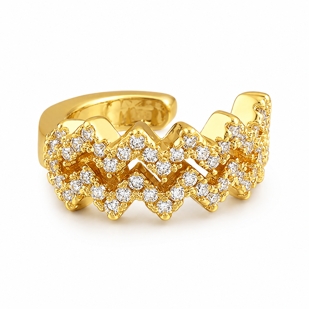 Ear cuff zigzag pavé sans piercing