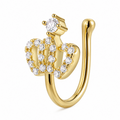 Faux piercing nez couronne à strass sans piercing