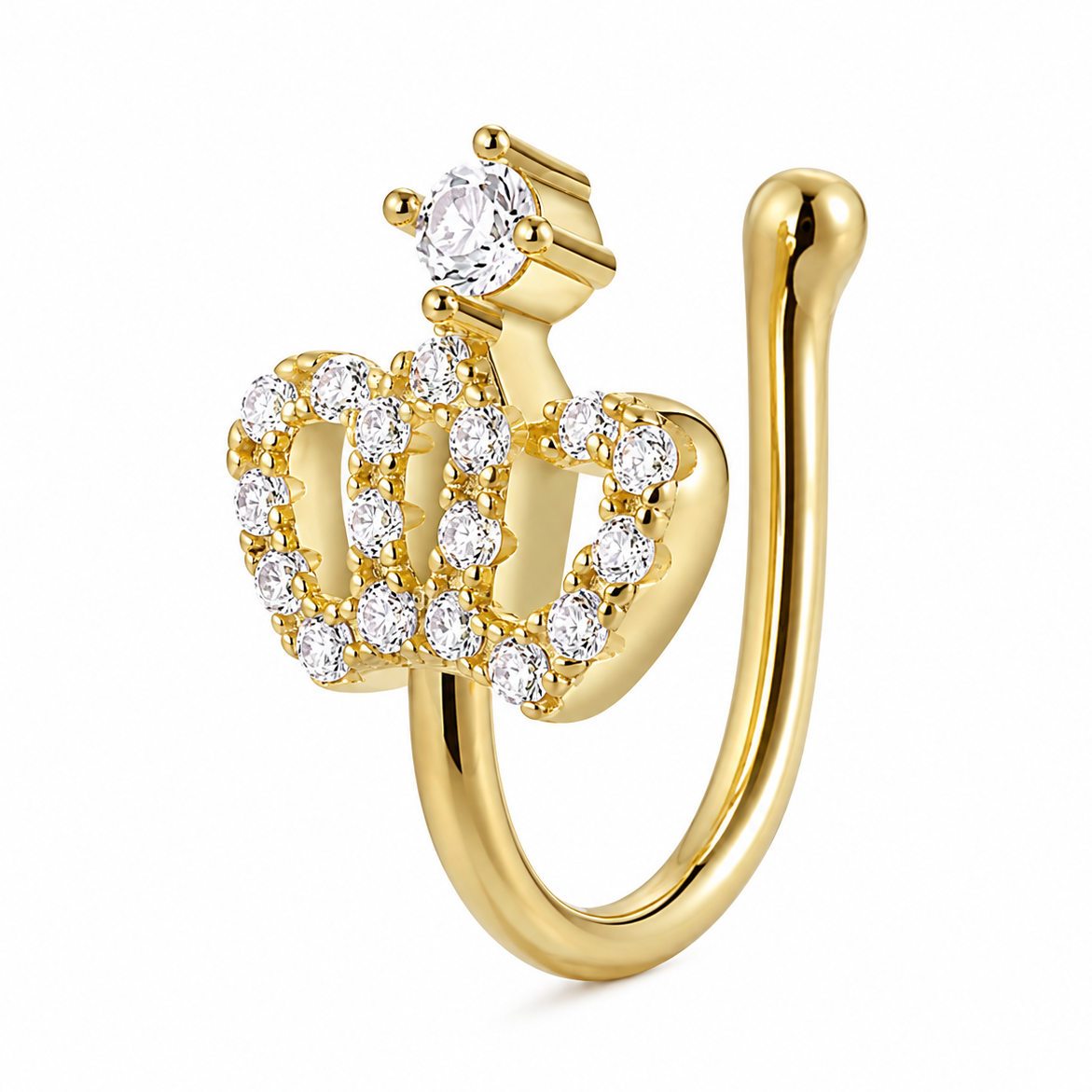 Faux piercing nez couronne à strass sans piercing