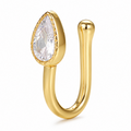Faux piercing nez strass goutte sans piercing