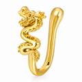Faux piercing nez dragon doré sans piercing