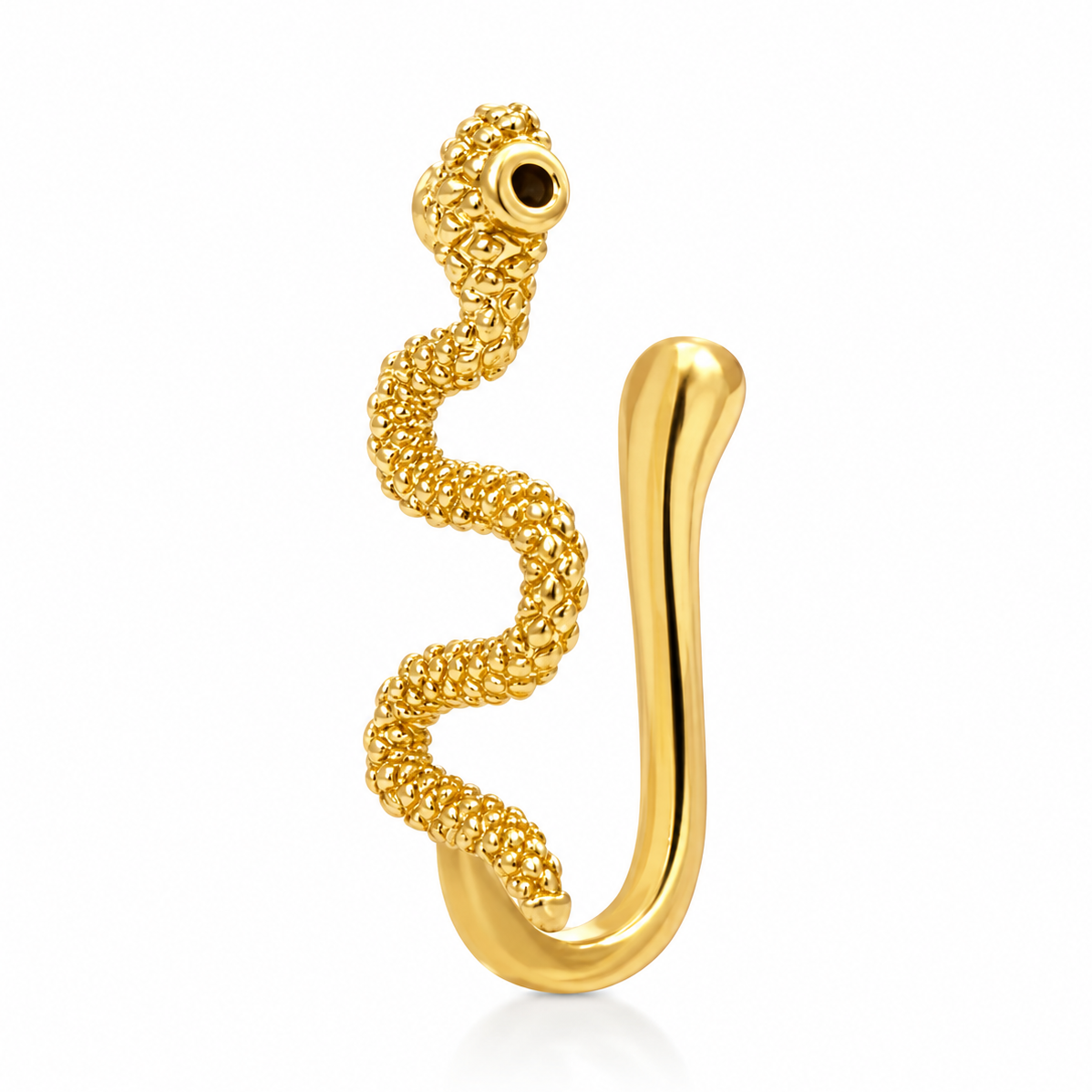 Faux piercing nez serpent doré sans piercing