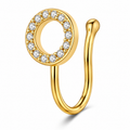 Faux piercing nez cercle à strass doré sans piercing