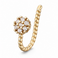 Faux piercing nez torsadé à grappe de strass doré sans piercing