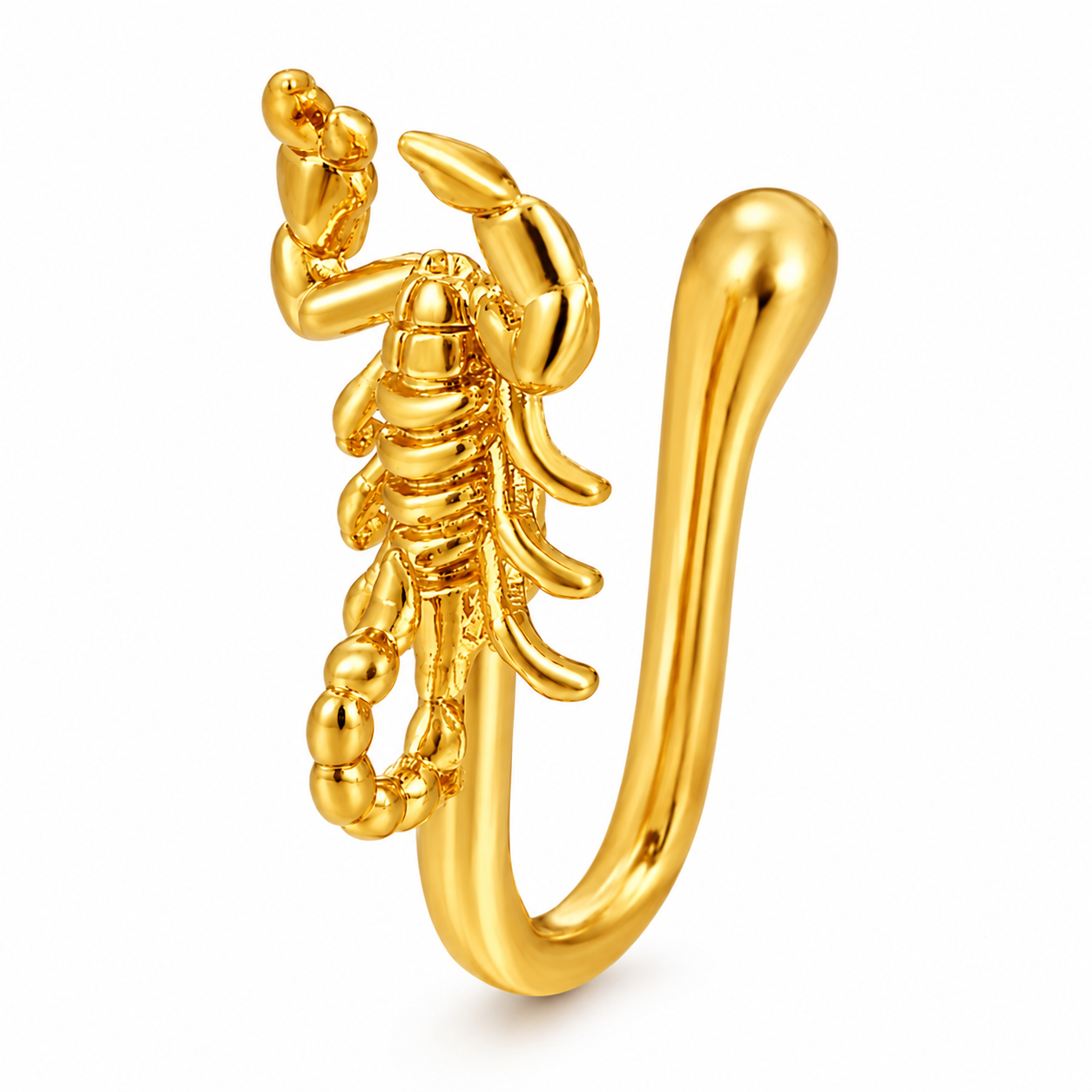 Faux piercing nez scorpion doré sans piercing