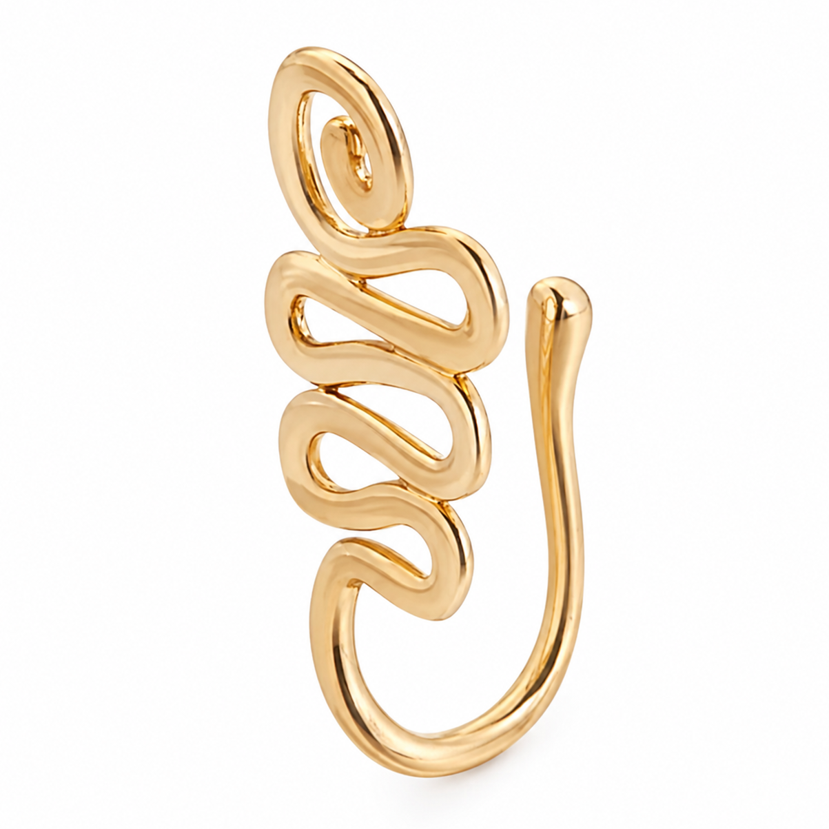 Faux piercing nez serpent minimaliste doré sans piercing