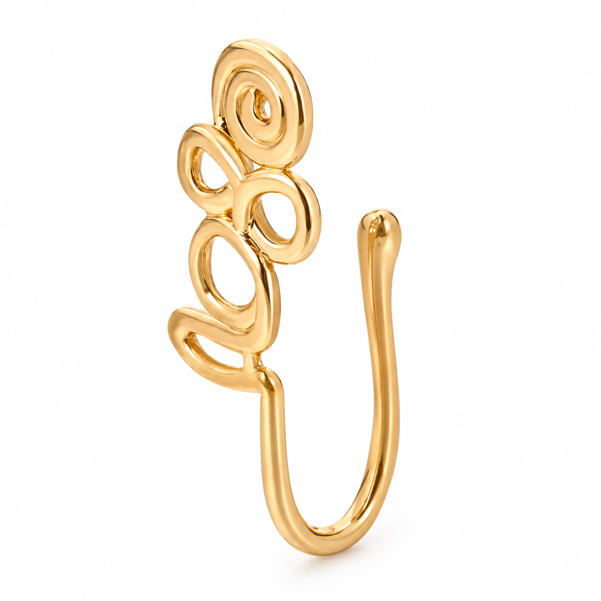 Faux piercing nez spirale ajourée doré sans piercing